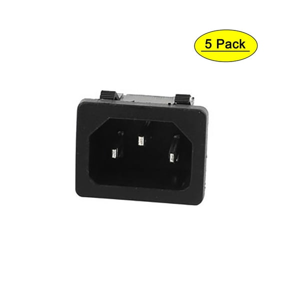 5Pcs 250V 10A 3 Terminals Snap in Inlet Power Male Plug Socket Adapter