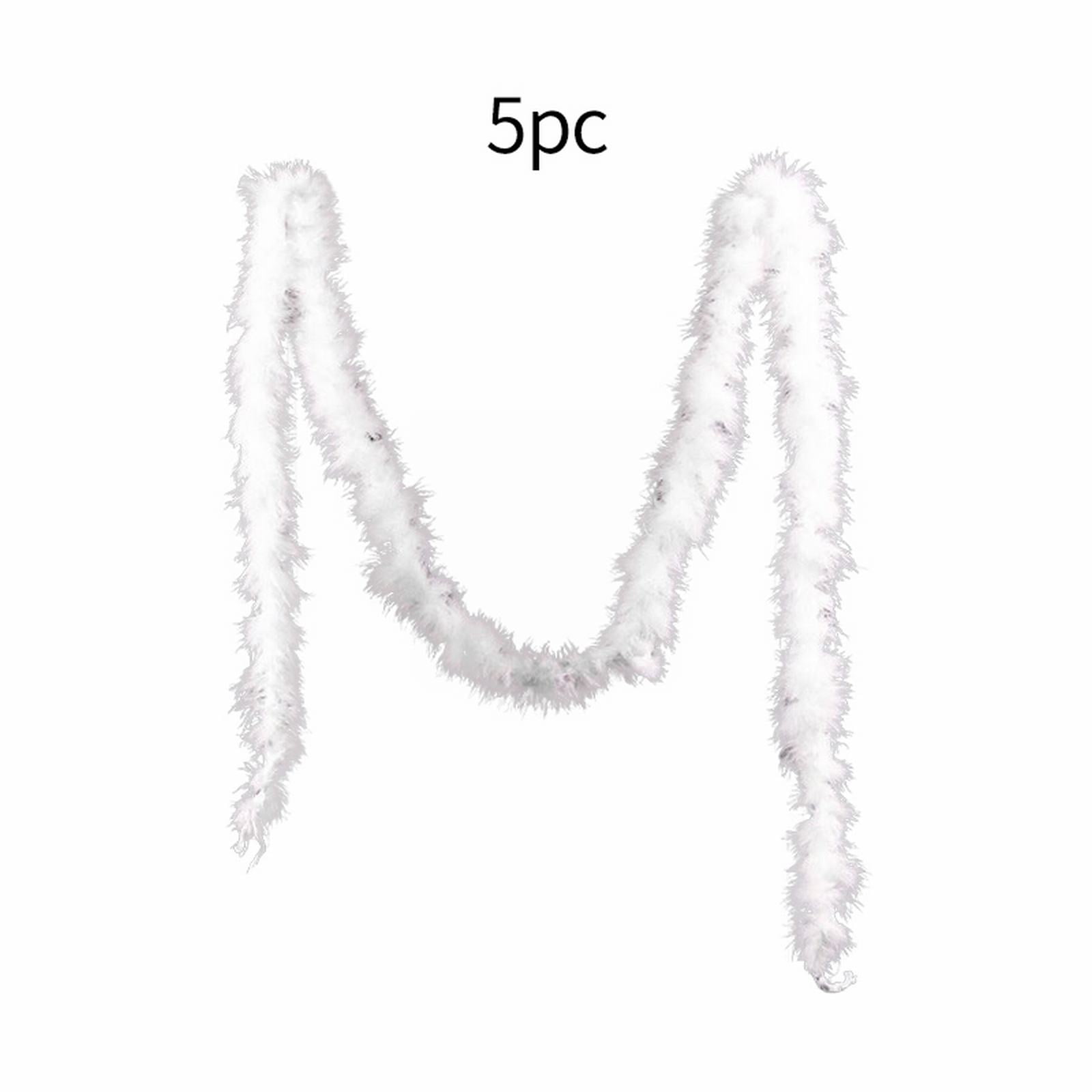 5Pcs 2M White Feather Strip For Decoration Fancy Craft Sewing Craft
