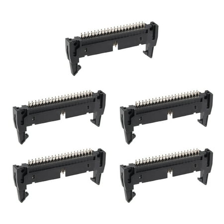 5Pcs 2x20Pin 2.54mm Pitch Double Rows Straight Connector PCB IDC Ejector Header