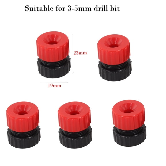 5Pcs 3-13Mm Adjustable Drill Depth Stop Collar Set For Woodworking, Abs Plastic Drill Bit Stoppers With Precise Depth Control, Red And Black 5Pcs 3-5Mm