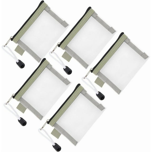 5Pcs 3 x 4.5 Inch Mesh Beauty Bag Mesh Zipper Pouches Bags Small Nylon Mini Portable Makeup Cosmetic Toiletry Organizer Case Key Holder