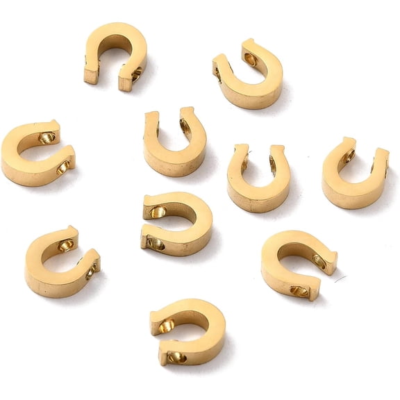 5Pcs 304 Stainless Steel Charms Ion Plating(IP) Horseshoe Jewelry Findings Golden Pendant Ornament for Women Birthday Festival Elegant Gifts Personalized Jewelry 9x8x3mm Hole: 1.8mm