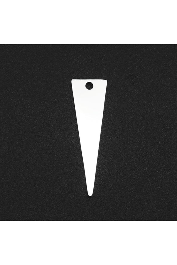 5Pcs 304 Stainless Steel Triangle Pendants Triangle Pendant Charm Stainless Steel Color Metal Charms Pendant