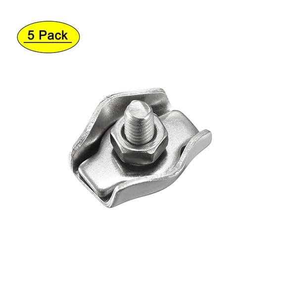 5Pcs 304Stainless Steel Single Wire Rope Clip Cable Clamp for 1.5mm-2mmRope