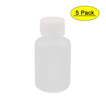 5Pcs 30ml Plastic Small Mouth Lab Reagent Bottle Sample Sealling Bottle