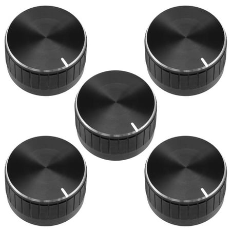 5Pcs 30x17mm Aluminium Alloy Potentiometer Rotary Knob for 6mm Hole Black