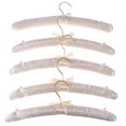 thumbnail image 1 of 5Pcs 38cm White Satin Padded Top Hangers Clothes Coat Bridal, 1 of 7