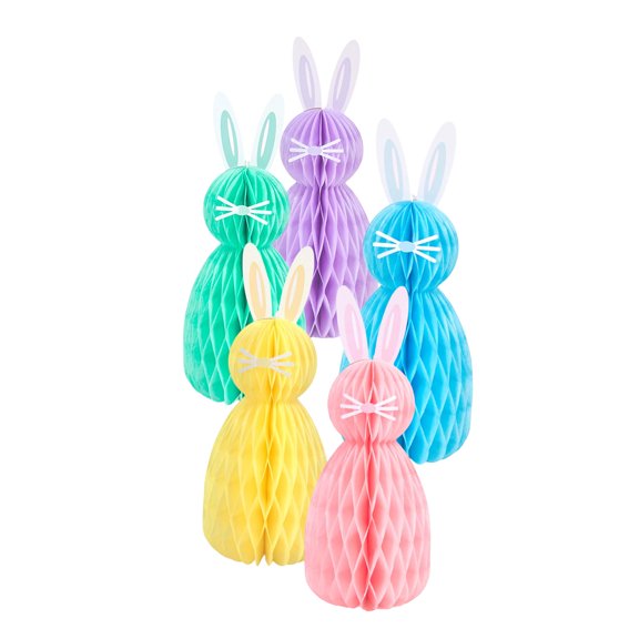 5Pcs 3D Rabbits Paper Centerpieces Elegant Easters Rabbits Centerpieces for Indoor and Outdoors Party Decoration