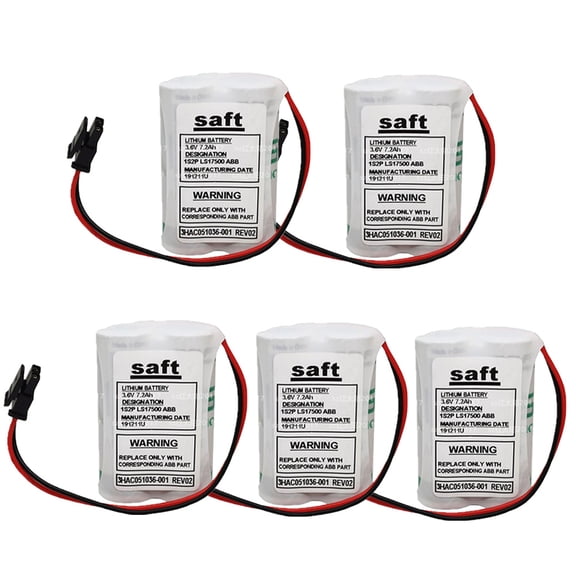 5Pcs 3HAC051036-001 IRB120 Battery Power 3.6V 7200mAh for ABB Robot IRB120