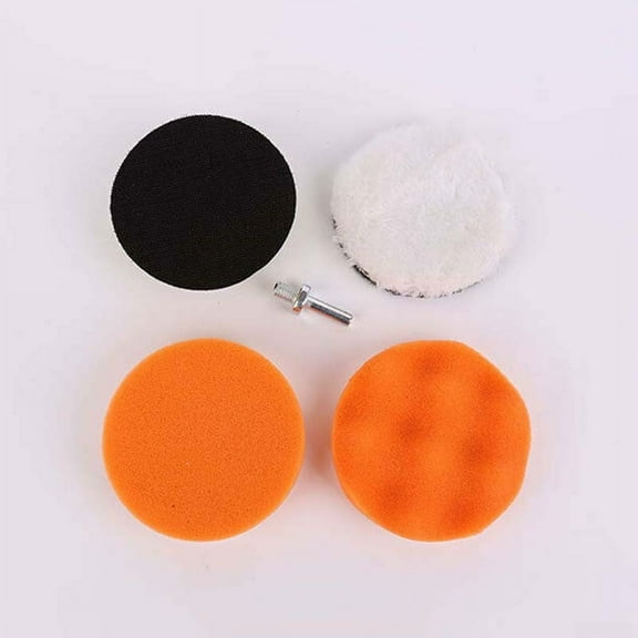 5 Pcs Polishing Sponge Heads 100mm Car Buffing Soft Mop Pads Thread Drill Kit