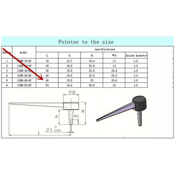 5Pcs 49MM Length Universal Plastic Car Motorcycle Speedometer Needles Pointers