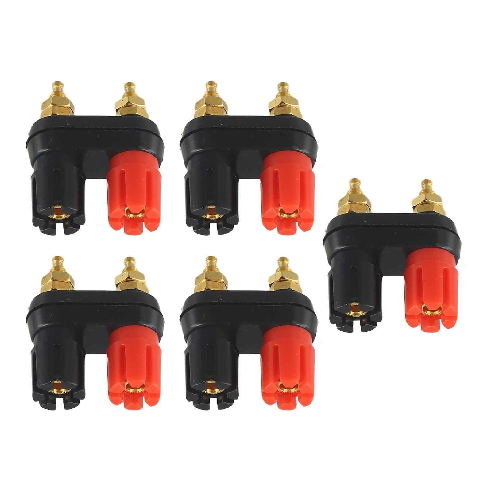 5Pcs 4Mm Dual Banana Female Binding Post Panel Mount Socket Connector 2 ...