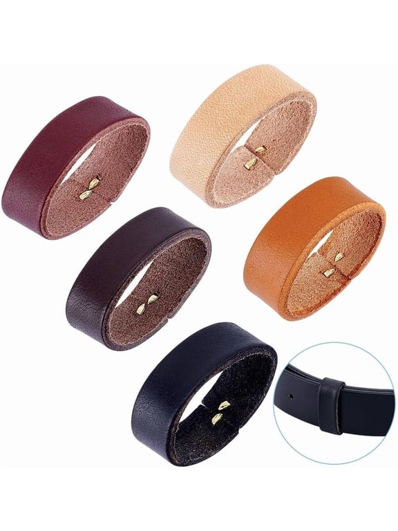 5Pcs 5 Color Leather Belt Loop Keeper 3/4" Wide Belt Buckle Belt Keepers Strap Organizers for Men and Women