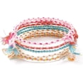 thumbnail image 1 of 5Pcs 5 Color Macrame Cotton Cord Bracelets Set Friendship Stackable Bracelets for Women Mixed Color Inner Diameter: 1-3/4~3-1/4 inch(4.5~8.1cm) 1Pc/color, 1 of 3