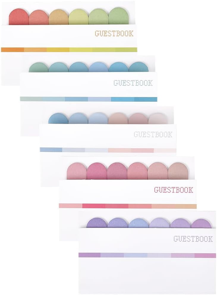 5Pcs 5 Colors Paper Index Tabs Mini Notepad Post Memo Office ...