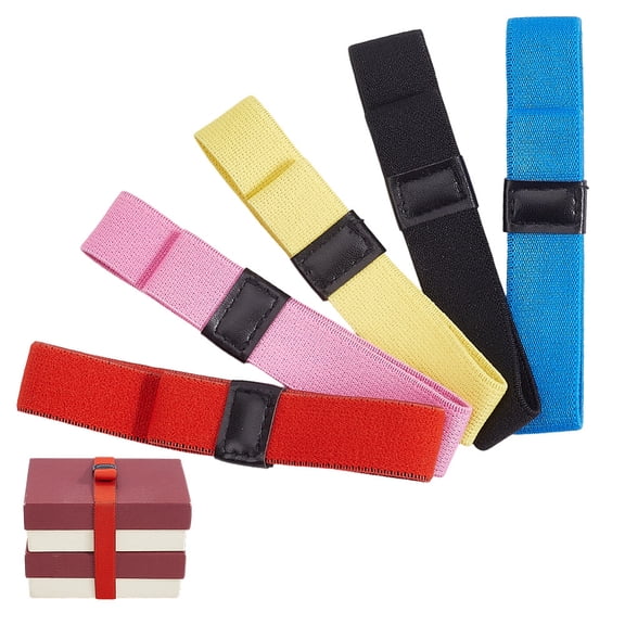 5Pcs 5 Colors Polyester Box Bento Fixing Straps Adjustable Lunch Box Strap Mixed Color 240x20mm 1pc/color for making