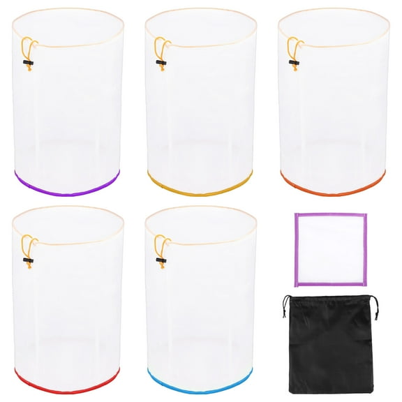 5Pcs 5 Gallon Mesh Filter Bag 5 Color Reusable Nylon Mesh Strainer Bag 25/73/120/160/220 Micron for Coffee Juice Soy Milk