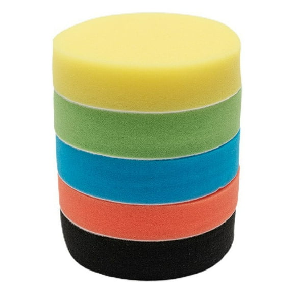 5Pcs 5-Inch Flat Sponge Buff Buffing Pads Polishing Kit Car Polisher 125Mm