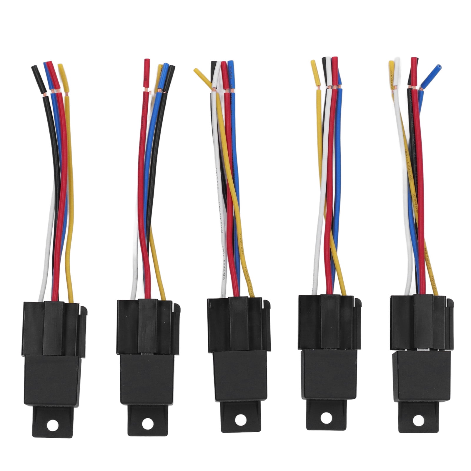 5Pcs 5 Pin Automotive Relay And Harness Automotive Electrical Relays