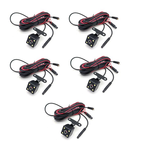 5Pcs 5 Pin Car Rear View Camera Reverse 170 Degree Wide Angle Recording Parking Waterproof Night Vision Video Camera