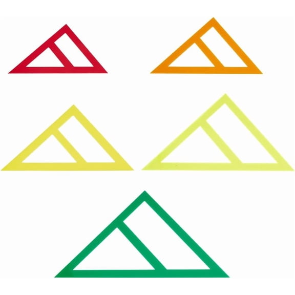5Pcs 5 Sizes Dog Bandana Sewing Template Set Triangle Reversible Template Quilting Stencil Acrylic Quilting Template Stencil Sewing Rulers Set for Dogs Cats Pets Bib Bandana Headscarf Making Colorful
