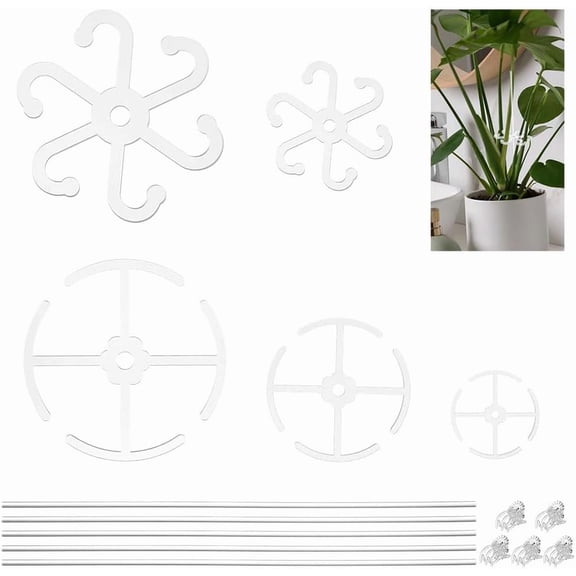 5Pcs 5 Styles Acrylic Plant Support Ring with Acrylic Plant Growth Support Sets Clear 50-130x4mm 1pc/style for handmaking