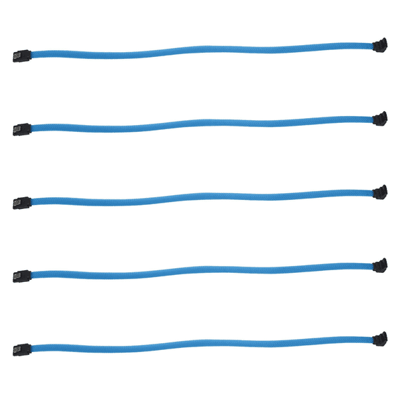 5Pcs 50CM SATA 3.0 III SATA3 7Pin Data Cable 6Gb/S SSD Cables HDD Data Cord with Nylon Sleeved Premium Version