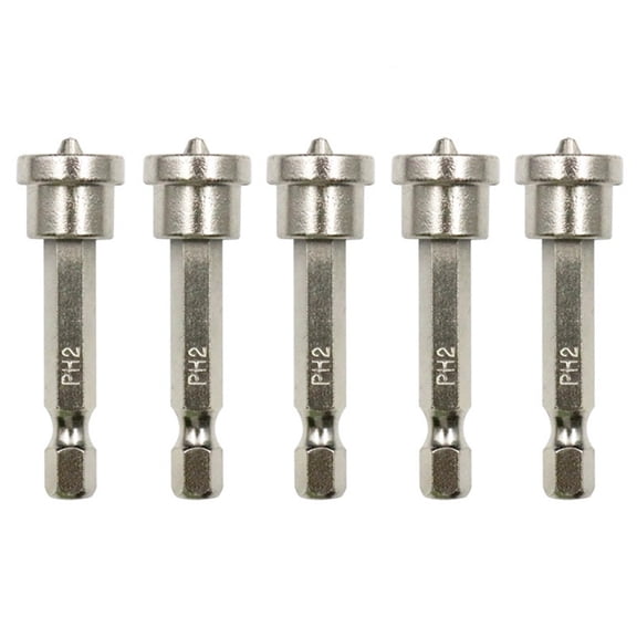 5Pcs 50mm Plasterboard Screws Locating Screwdriver Bits PH2 Drywall Dimpler Bits