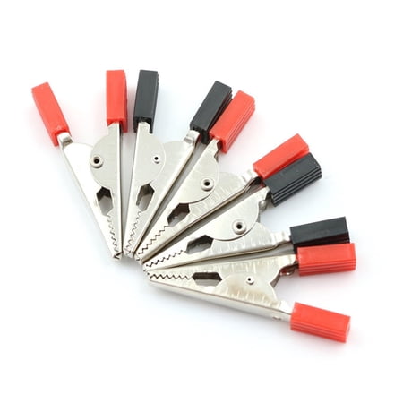 5Pcs 50mm Plastic Durable Handle Test Probe Metal Alligator Clips with Screw