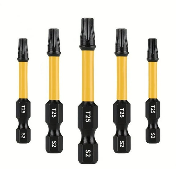 5Pcs 50mm for Torx Screwdriver Bit Set 1/4 Inch Hex Shank with Magnetic Tip