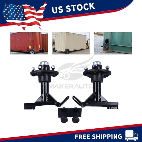 5Pcs 5x5.5 Lug Bolt-On Spindle Wheel Kit For Shipping Containers 7000LB Capacity Heavy Duty