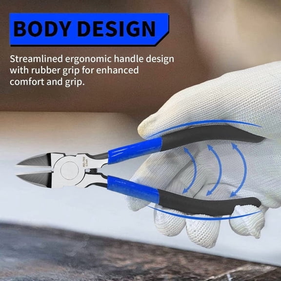5Pcs 6.5 Inch Flush Wire Cutters, Blue & Orange Precision Wire Snips, Ultra Sharp Small Wire Clippers for Electrical Work, Jewelry Making and Crafting