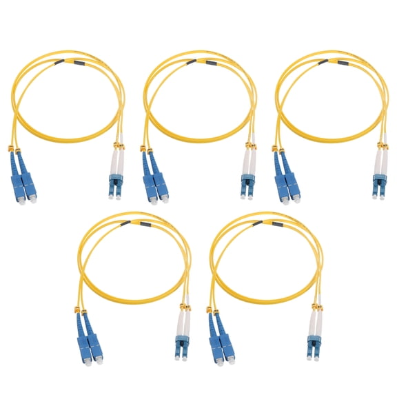 5Pcs 6.6Ft Single Mode Duplex Fiber Optic Patch Cable LSZH Fiber Jumper Optical LC to SC for Router Switches
