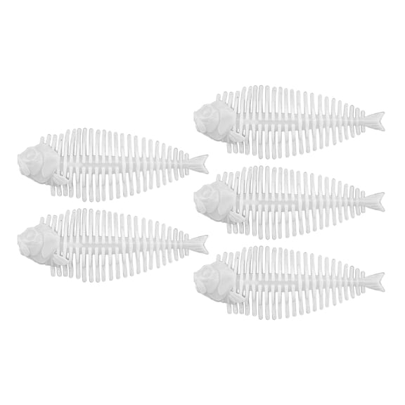 5Pcs 6CM/2G Soft Fish Bone Lure with Glitter Realistic Elastic TPE Colorful Artificial Bionic Bait Freshwater Saltwater Fishing Accessories