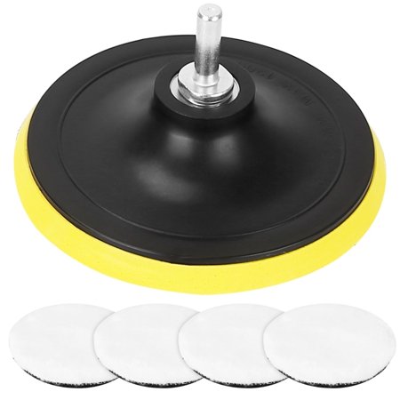 5Pcs 6in Buffing Polishing Pads Car Plush Buffing Waxing Wheels Mop Set with M14 Drill Screw for Car Polisher Drill