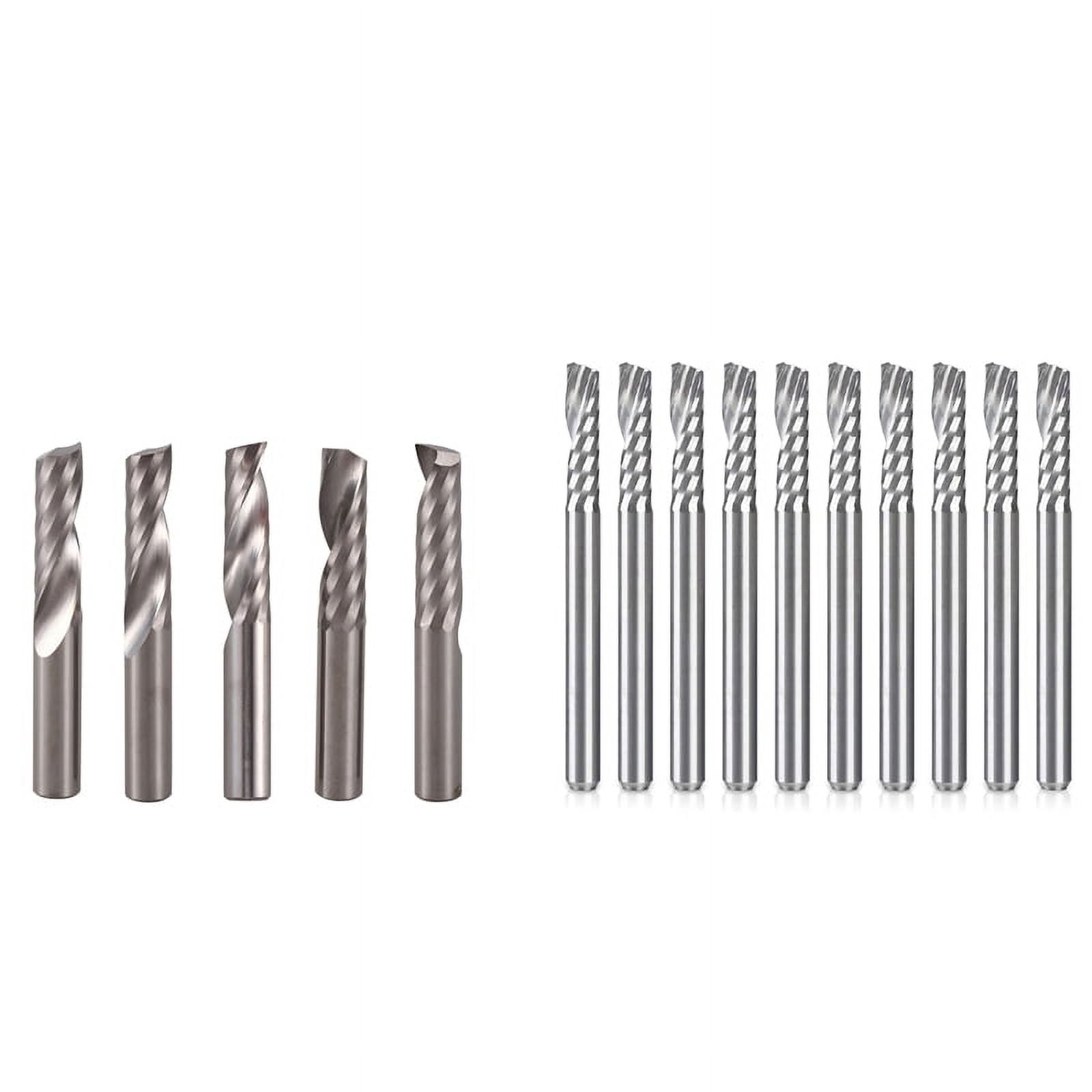 8-Piece CNC Router Bit Set With ER11 Collet & Storage Rack - Complete Kit For Woodworking, Engraving & DIY Projects
