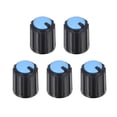 thumbnail image 1 of 5Pcs 6mm Insert Shaft 10x12mm Plastic Potentiometer Rotary Knob Blue, Black, 1 of 4