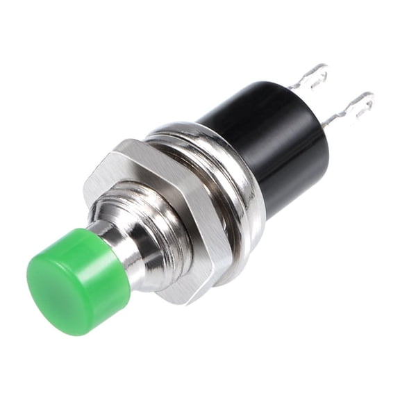 5Pcs,7mm Green Momentary Push Button Switch Round Flat Button SPST 1 NO 1 NC
