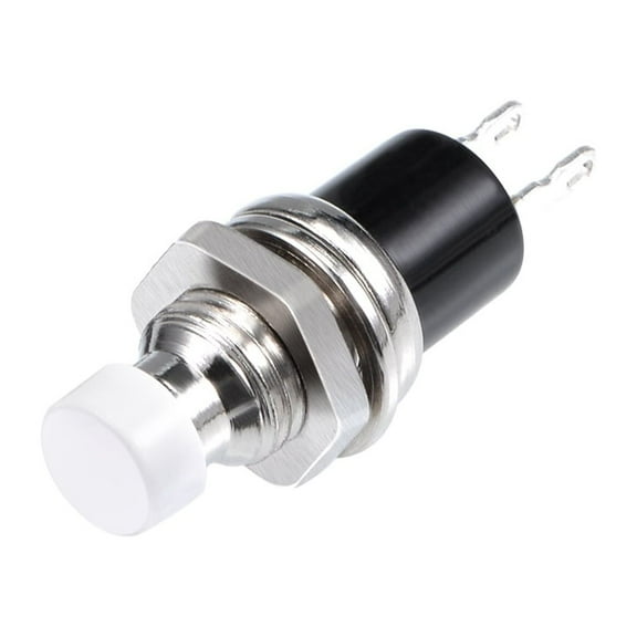 5Pcs,7mm White Momentary Push Button Switch Round Flat Button SPST 1 NO 1 NC