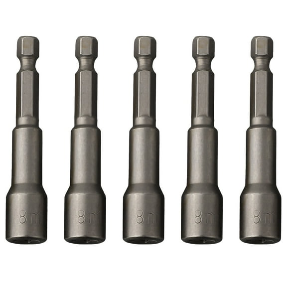 5Pcs 8 mm Tech Screw Driver for Tek Bit Drill Nut Setter Roofing Cladding