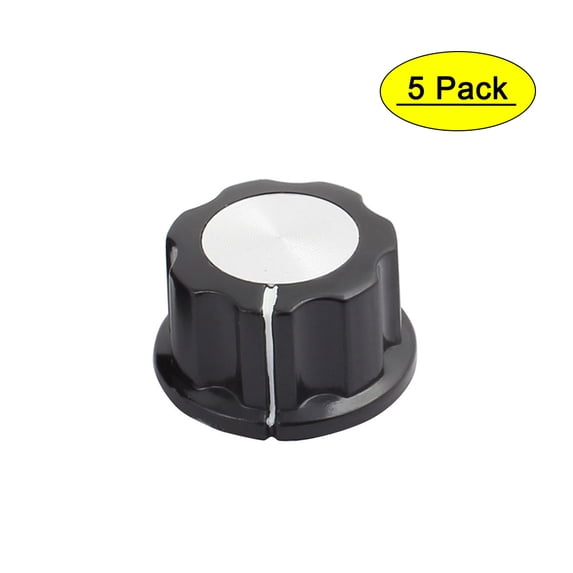 5Pcs A03 6.3mm Knurled Shaft Plastic Nonslip Potentiometer Control Rotary Cap