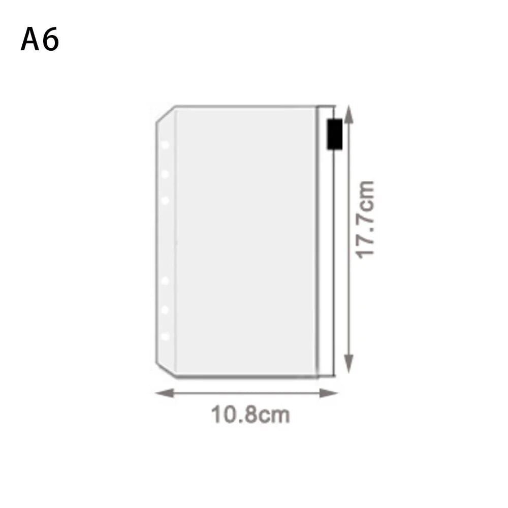 Pochette Transparente A6 – Classeur à Anneaux PVC Avec Zip – Papeterie DIY
