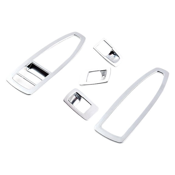 5Pcs ABS Matt Silver Chrome Door And Window Control Switch Panel Cover For BMW 3 GT X1 X2 1 3 4 Series F48 F20 F30 F31