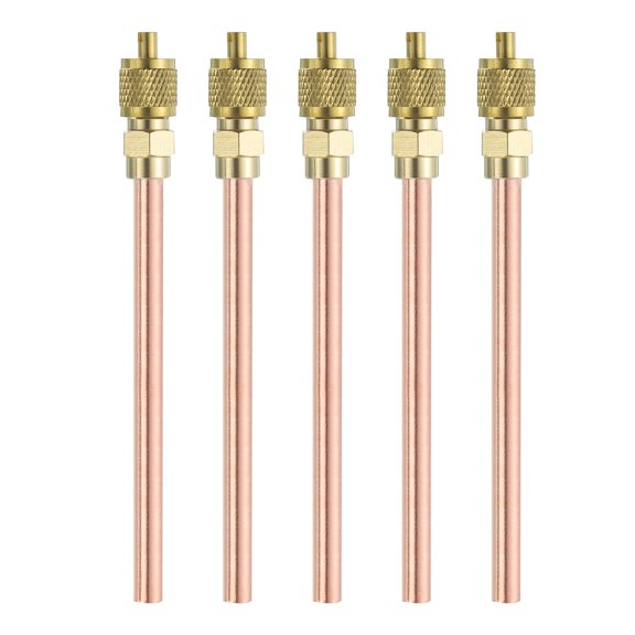 5Pcs Access Service Valves, 1/4" OD x 4.72" Length Filling Access Valves