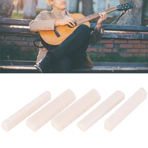 5Pcs Acoustic Wood Guitar Nut Ivory White Cow Bones Musical Instrument Accessories