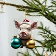 thumbnail image 1 of 5Pcs Acrylic Pig Christmas Pendant under $5! Xqxayjr Christmas Pig Acrylic Flat Car Pendant, Christmas Tree Ornament Decor, Cute Animal Holiday Decorations, Festive Pig Themed Ornaments, Whimsical, 1 of 3