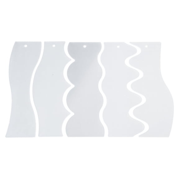 5Pcs Acrylic Quilting Rulers Templates Double Side Wavy Shaped Quilters Rulers