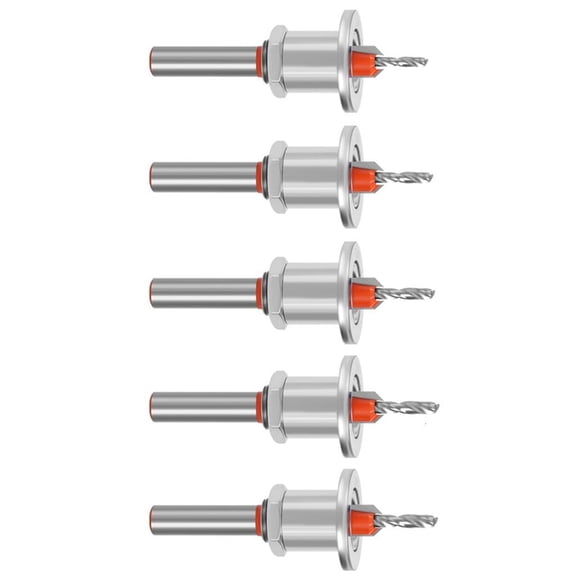5Pcs Adjustable Depth Stop Countersink Drill Bit for Wood and Board Installation