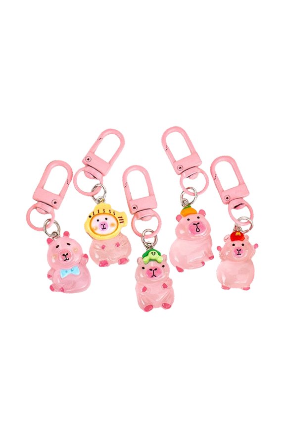 5Pcs Adorable Nighttime Key Rings Stylish And Practical Glow Effect Keychain For Bags Key and Gifting Occasion