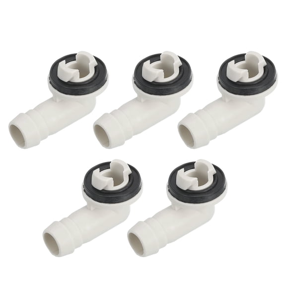 5Pcs Air Conditioner Drain Hose Connectors Elbow Fitting with Rubber Ring for Mini-Split Units and Window AC Unit 15mm, White